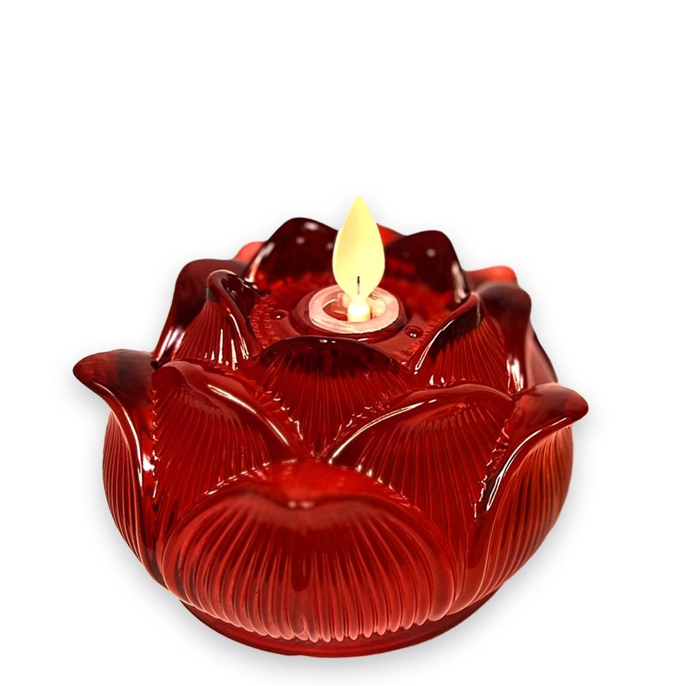 【新韻傳音】圓滿蓮花燈(單顆) -祈願心燈 蓮花蠟燭燈  拜拜供神 祈福 電子蠟燭 神明桌 D382B-細節圖2