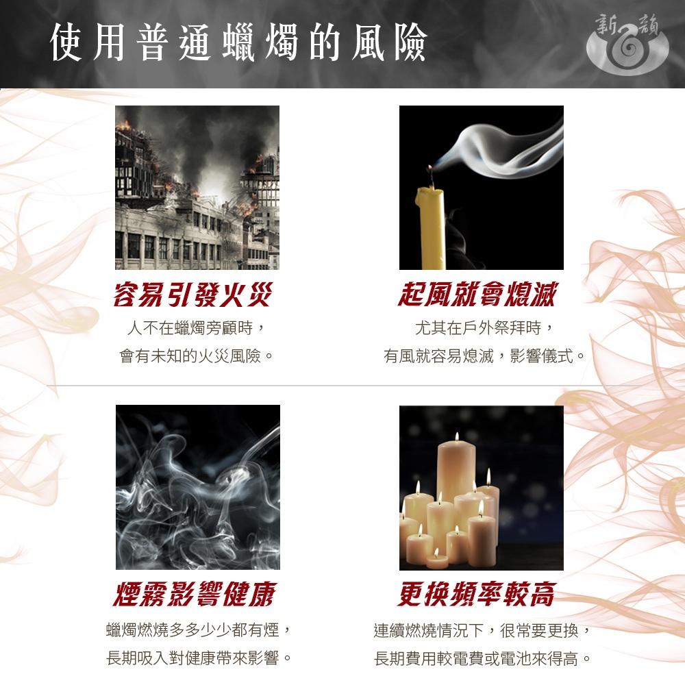 【新韻傳音】吉祥光明燈（吉祥小供燈） 斗燭 LED電子斗燭燈 可連續亮21天 仿真燈火 供桌用品 拜拜 D210B-R2-細節圖7