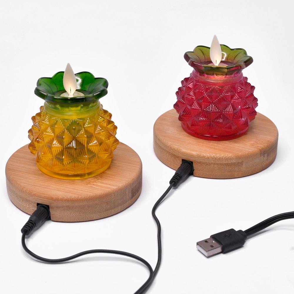 【新韻傳音】圓木充電底盤 底座 底座 充電盤 蠟燭充電盤 神明用品 祝壽用品 廟會用品X106-S X106-A-細節圖3