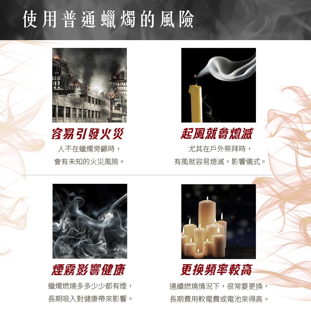 【新韻傳音】電池/充電款-琉璃心燈 小琉璃蓮花燈 蓮花蠟燭燈  拜拜供神 祈福 電子蠟燭 神明桌 Y171 Y170-細節圖9