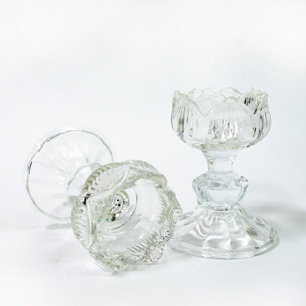【新韻傳音】高腳琉璃蓮花燭杯 供燈 蓮花燈 琉璃蓮花杯 電子蠟燭 8小時酥油粒專用燭杯 酥油蠟燭台 X221-細節圖2