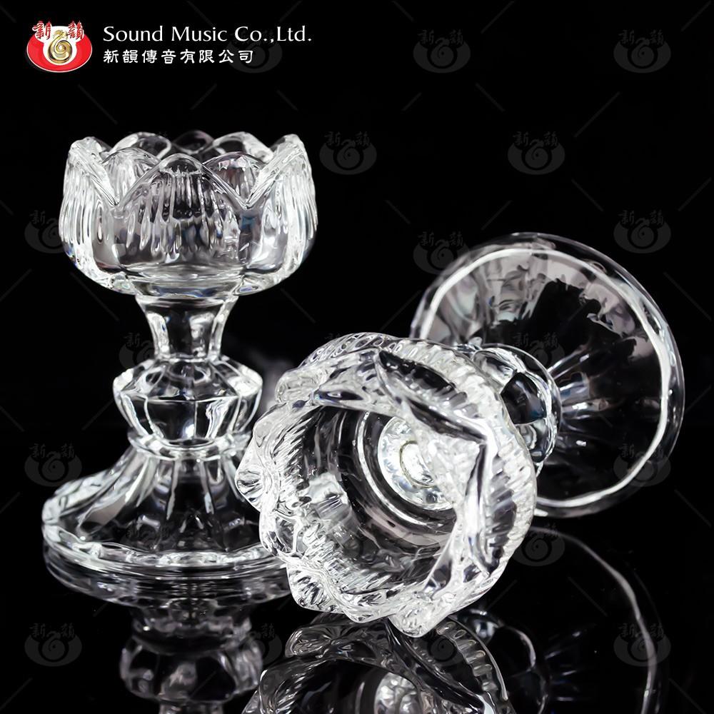 【新韻傳音】高腳琉璃蓮花燭杯 供燈 蓮花燈 琉璃蓮花杯 電子蠟燭 8小時酥油粒專用燭杯 酥油蠟燭台 X221-細節圖3