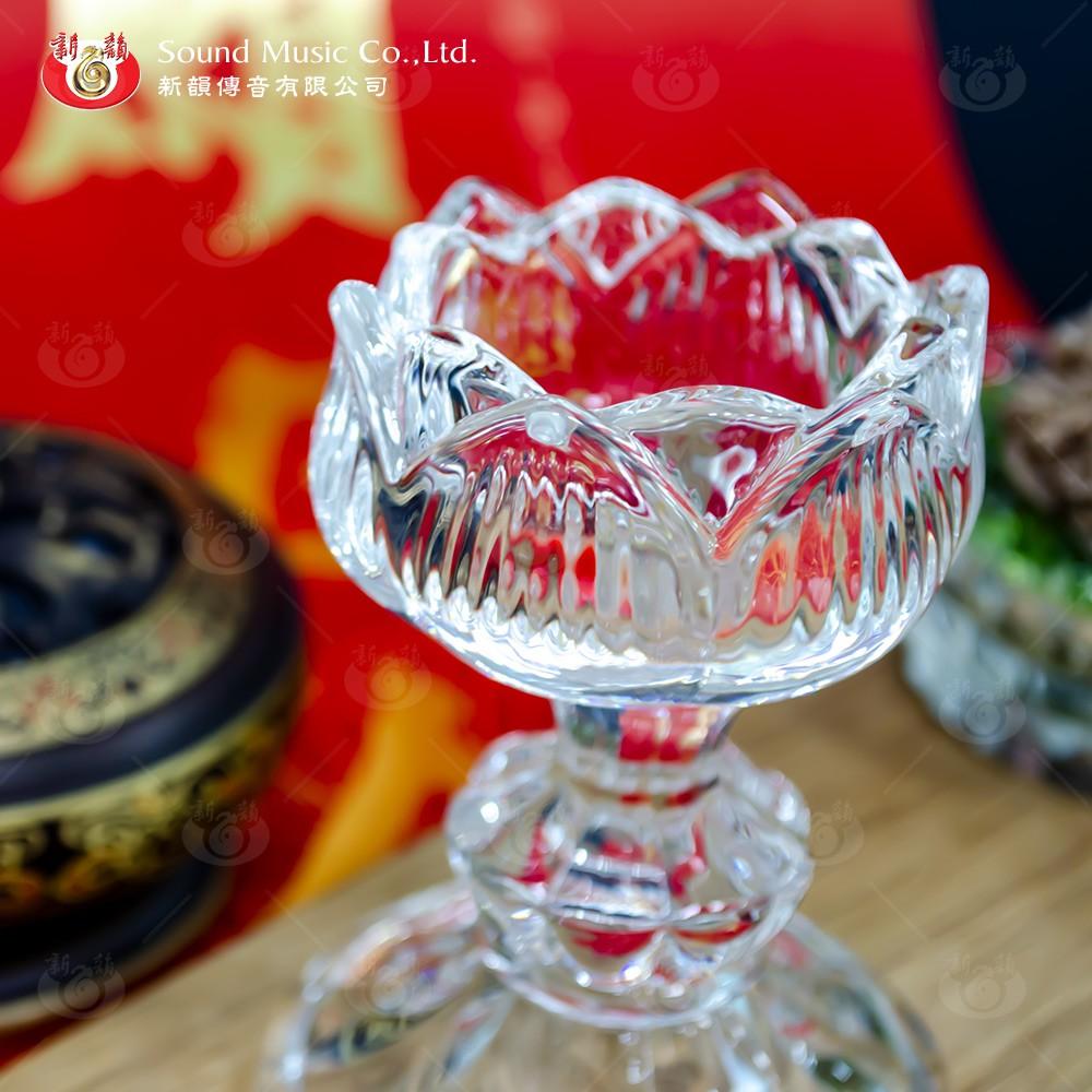 【新韻傳音】高腳琉璃蓮花燭杯 供燈 蓮花燈 琉璃蓮花杯 電子蠟燭 8小時酥油粒專用燭杯 酥油蠟燭台 X221-細節圖4