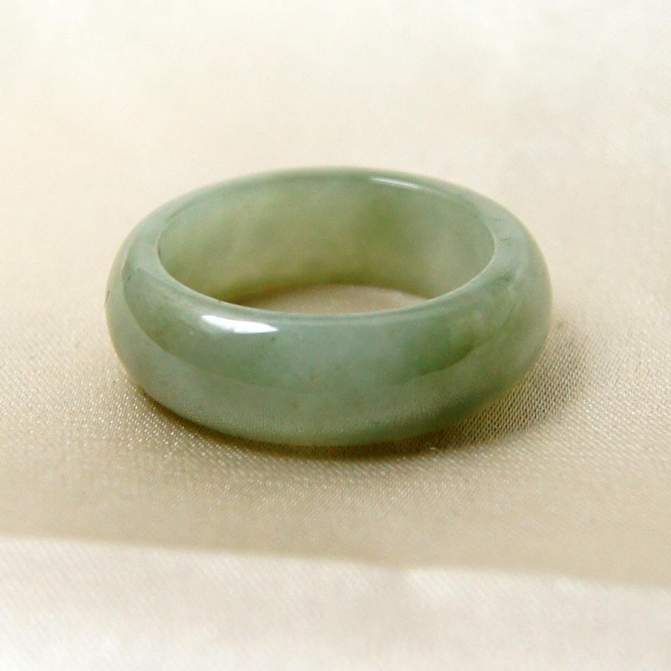 瑩元閣】《冰糯水頭好秋香茶湯戒》翡翠戒指/天然緬甸玉A貨/國際圍14/直徑18.1/JR-0024-細節圖3