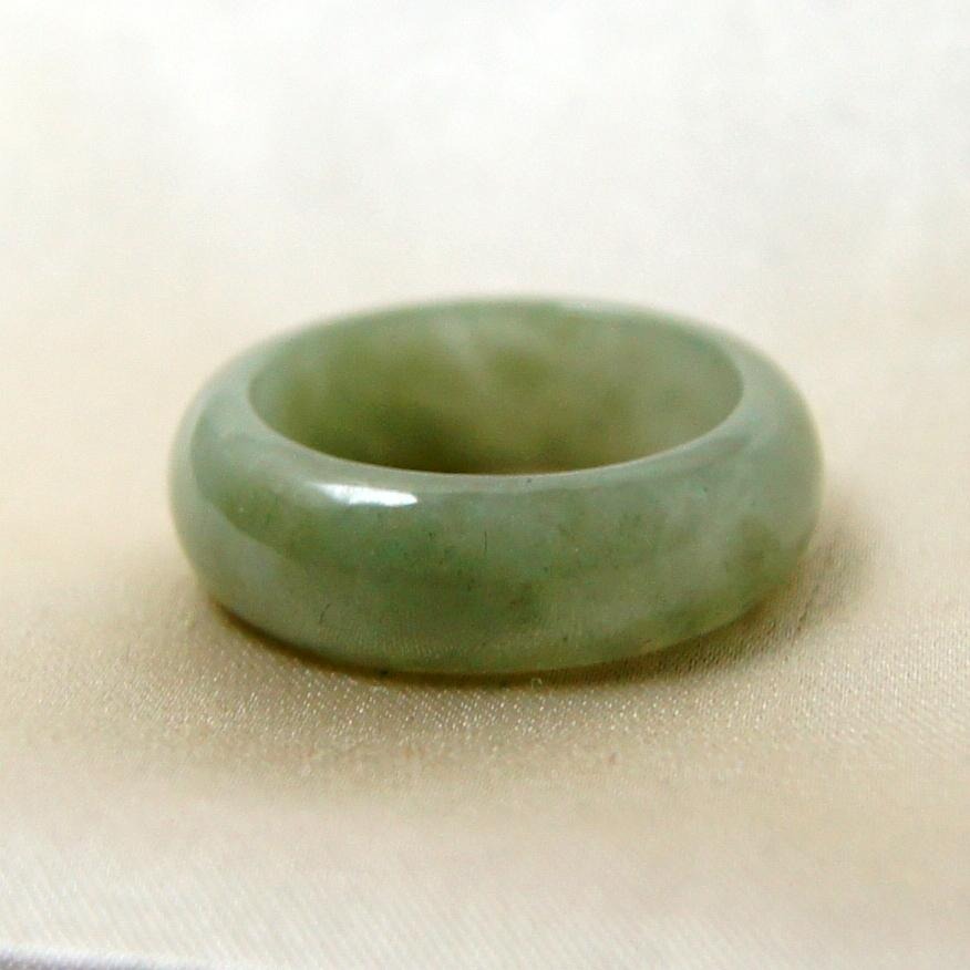 瑩元閣】《冰糯水頭好秋香茶湯戒》翡翠戒指/天然緬甸玉A貨/國際圍14/直徑18.1/JR-0024-細節圖5