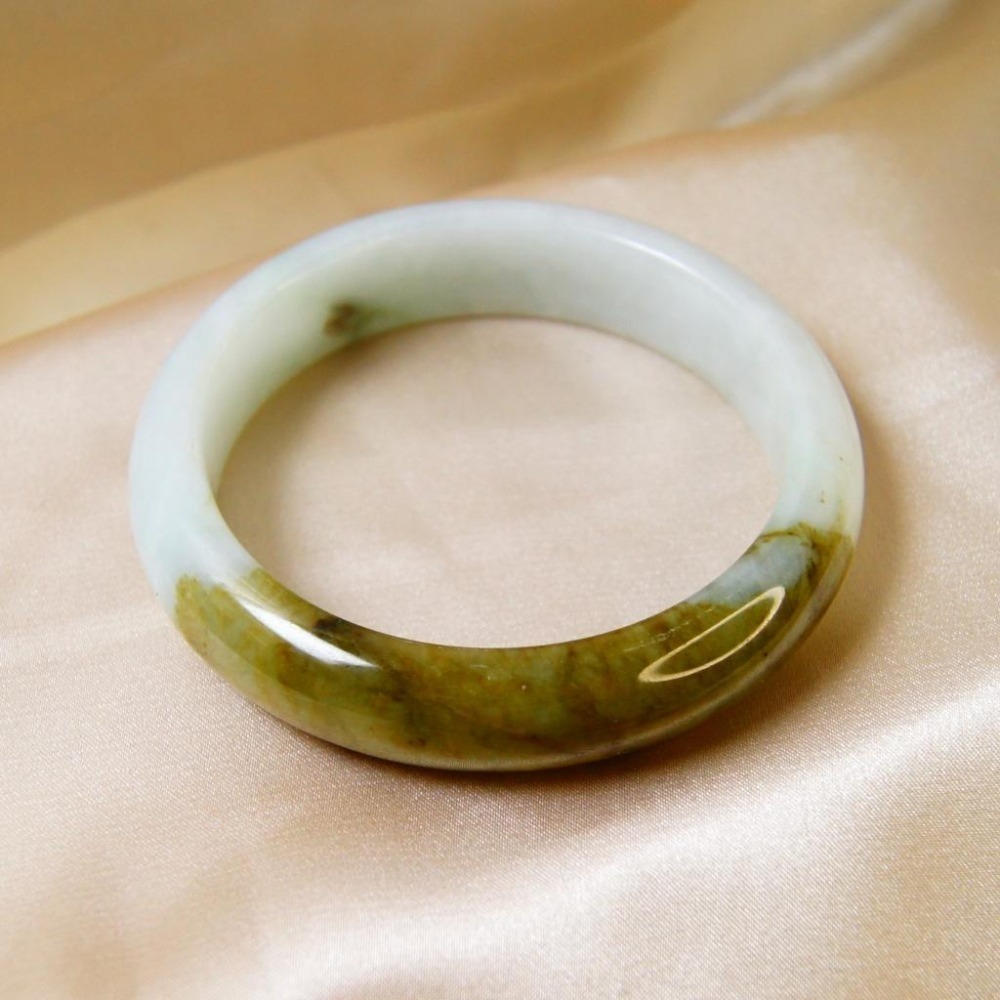 【瑩元閣】☕《冰芙蓉牛奶茶湯會》☕平安鐲/翡翠玉鐲/天然緬甸玉A貨/手圍19.2/圈口58.8/JB-0068-細節圖3