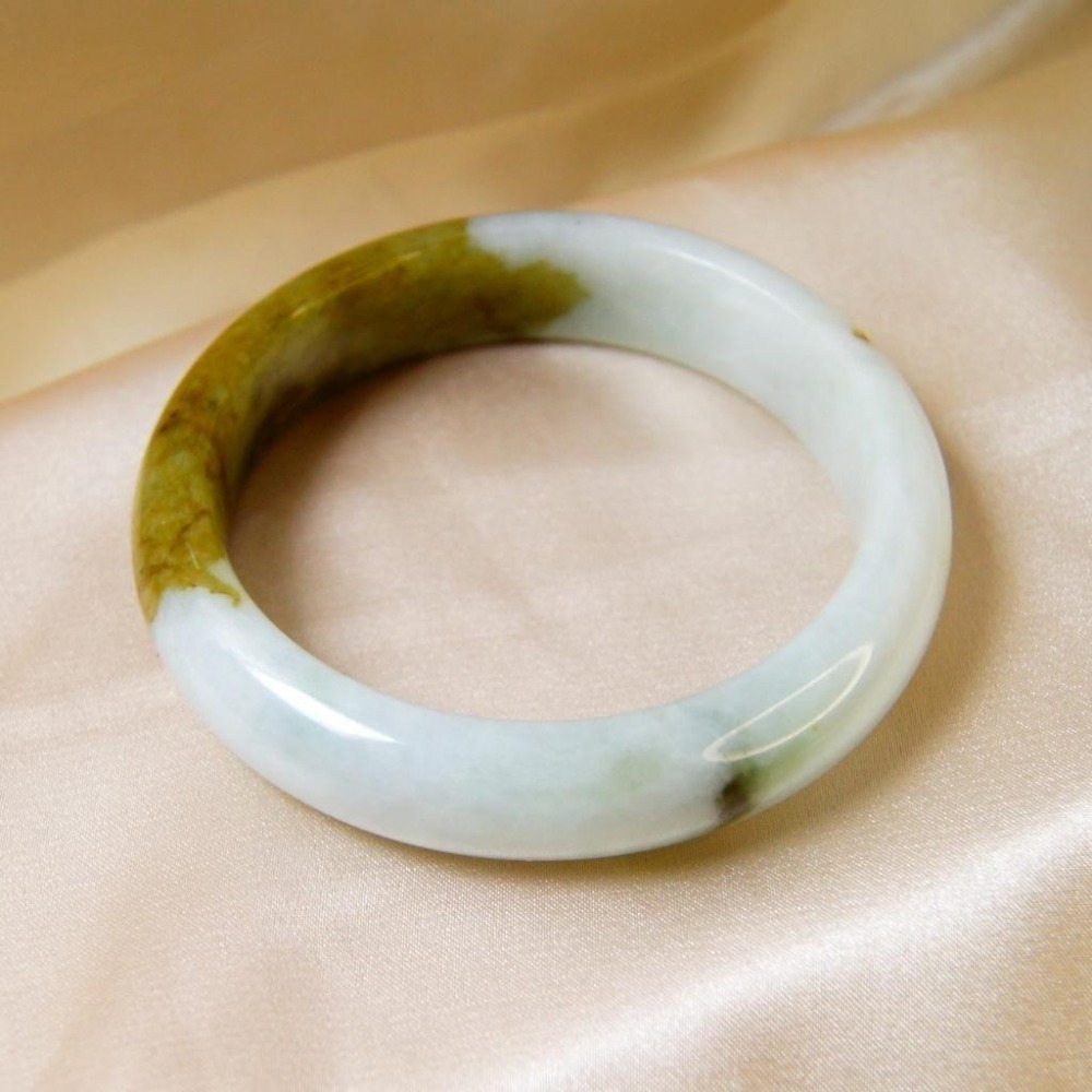【瑩元閣】☕《冰芙蓉牛奶茶湯會》☕平安鐲/翡翠玉鐲/天然緬甸玉A貨/手圍19.2/圈口58.8/JB-0068-細節圖4