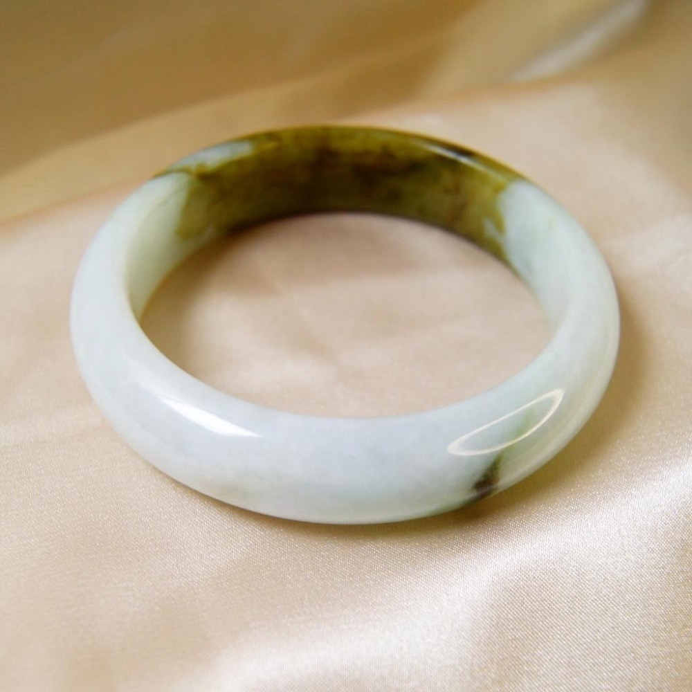 【瑩元閣】☕《冰芙蓉牛奶茶湯會》☕平安鐲/翡翠玉鐲/天然緬甸玉A貨/手圍19.2/圈口58.8/JB-0068-細節圖5