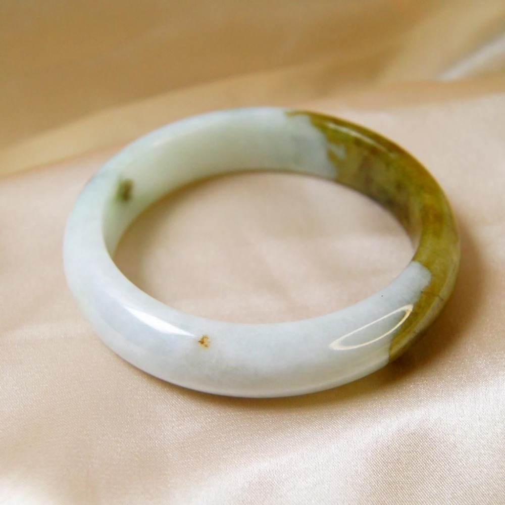 【瑩元閣】☕《冰芙蓉牛奶茶湯會》☕平安鐲/翡翠玉鐲/天然緬甸玉A貨/手圍19.2/圈口58.8/JB-0068-細節圖6