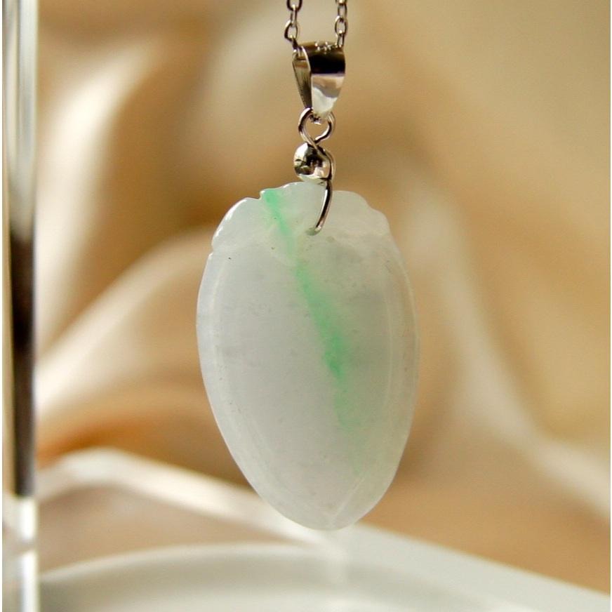 【瑩元閣】💚《冰種一點陽小桃子》💚翡翠掛飾/天然緬甸玉A貨/鋼鍊+925純銀/JN-0011/不過敏不變黑-細節圖3