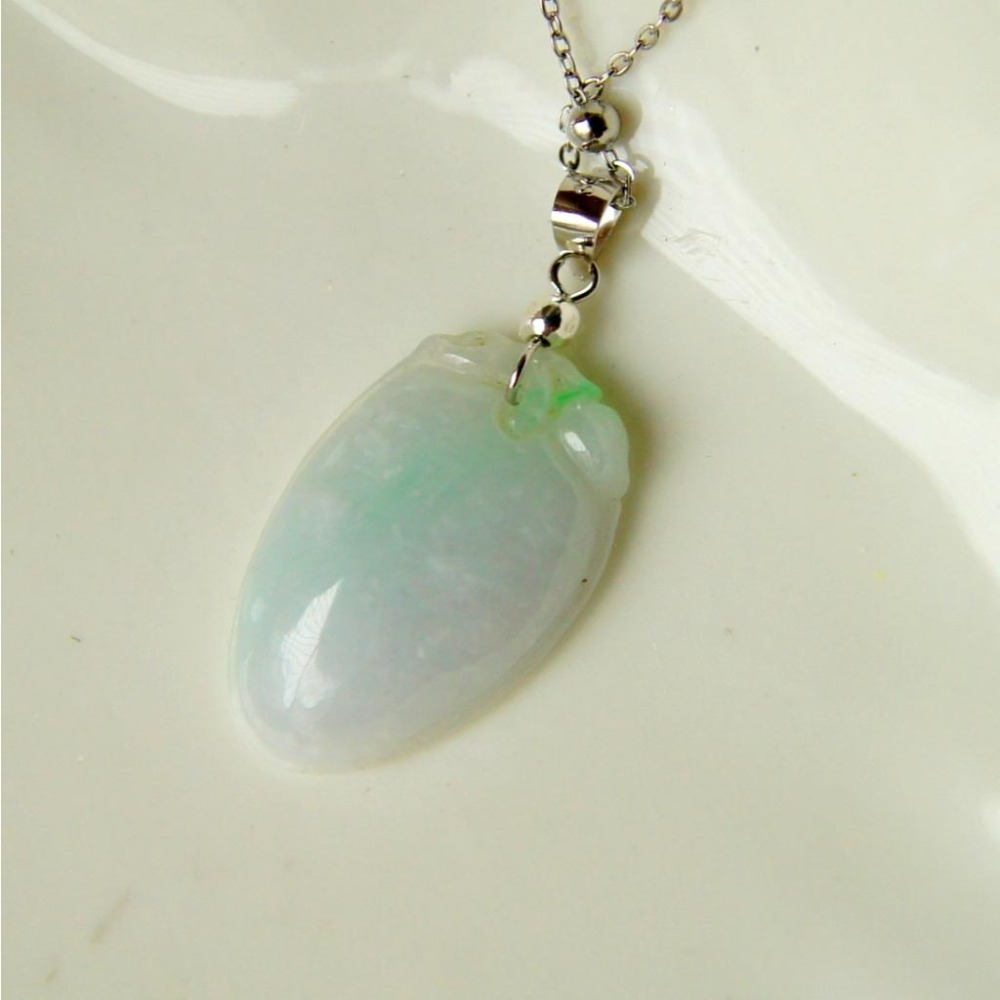 【瑩元閣】💚《冰種一點陽小桃子》💚翡翠掛飾/天然緬甸玉A貨/鋼鍊+925純銀/JN-0011/不過敏不變黑-細節圖5