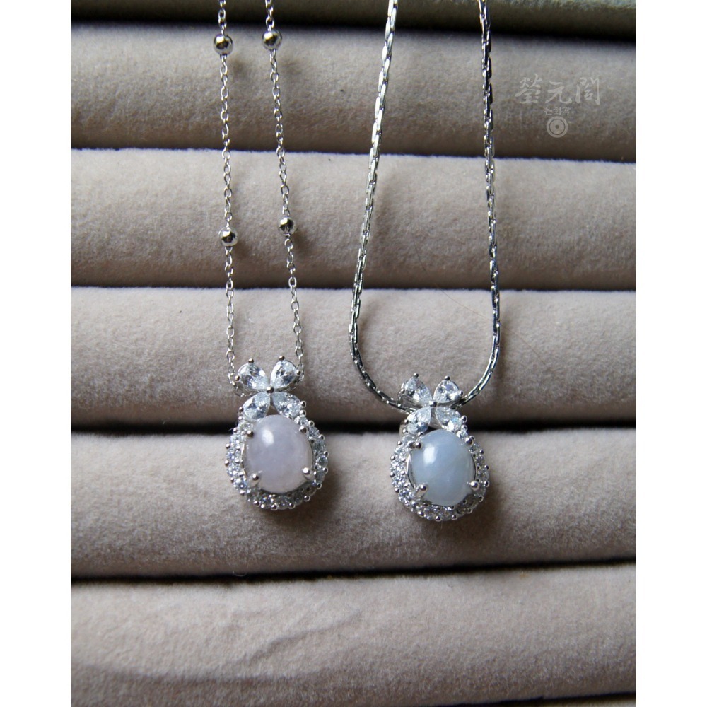 💙【瑩元閣】💜《冰糯蝴蝶蛋面項鍊》翡翠掛飾/天然緬甸玉A貨/0022藍-細節圖2