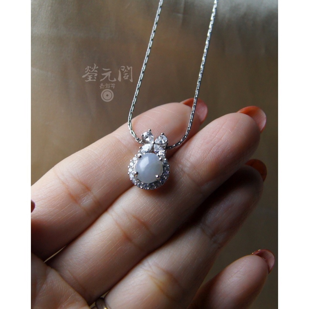 💙【瑩元閣】💜《冰糯蝴蝶蛋面項鍊》翡翠掛飾/天然緬甸玉A貨/0022藍-細節圖5