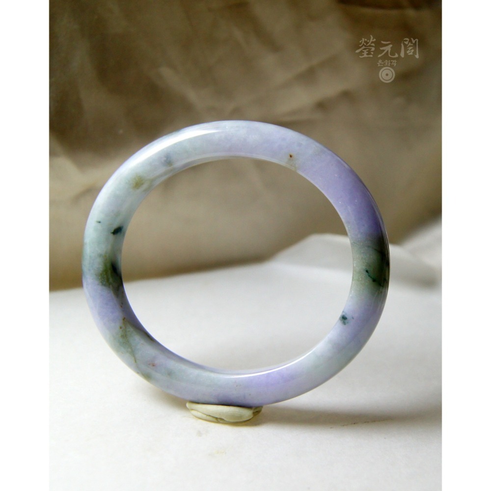 【瑩元閣】《冰糯濃紫春彩咬一口花青》翡翠玉鐲/天然緬甸玉A貨貴妃鐲/手圍16.8/圈口52.8*46/JB-0157台証-細節圖2