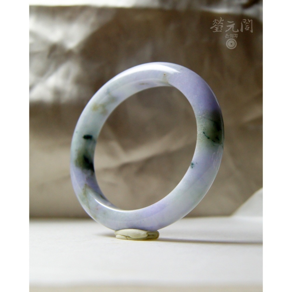 【瑩元閣】《冰糯濃紫春彩咬一口花青》翡翠玉鐲/天然緬甸玉A貨貴妃鐲/手圍16.8/圈口52.8*46/JB-0157台証-細節圖4
