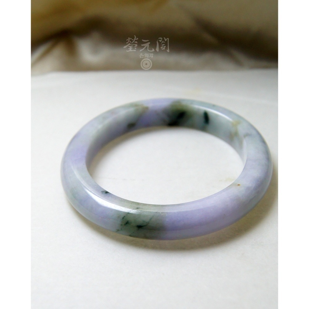 【瑩元閣】《冰糯濃紫春彩咬一口花青》翡翠玉鐲/天然緬甸玉A貨貴妃鐲/手圍16.8/圈口52.8*46/JB-0157台証-細節圖5