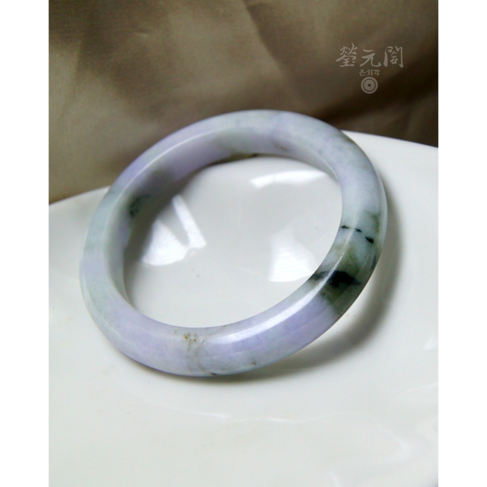 【瑩元閣】《冰糯濃紫春彩咬一口花青》翡翠玉鐲/天然緬甸玉A貨貴妃鐲/手圍16.8/圈口52.8*46/JB-0157台証-細節圖8