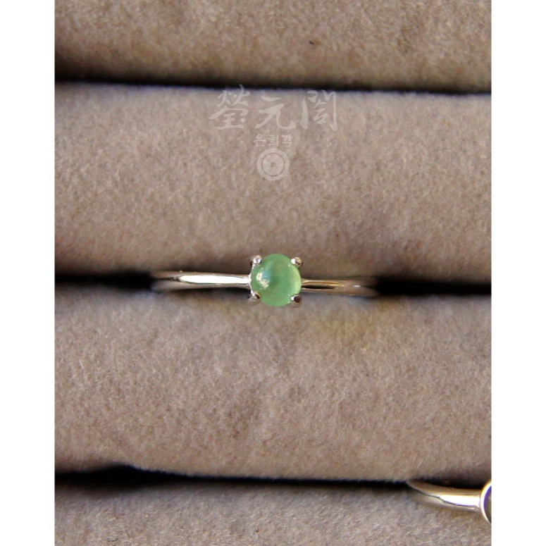 【瑩元閣】《銀鑲玻璃種糖果蛋面戒》翡翠戒指/天然緬甸玉A貨/可調整戒圍925銀/JR-0051-58〘在台現貨當天寄出〙-細節圖8