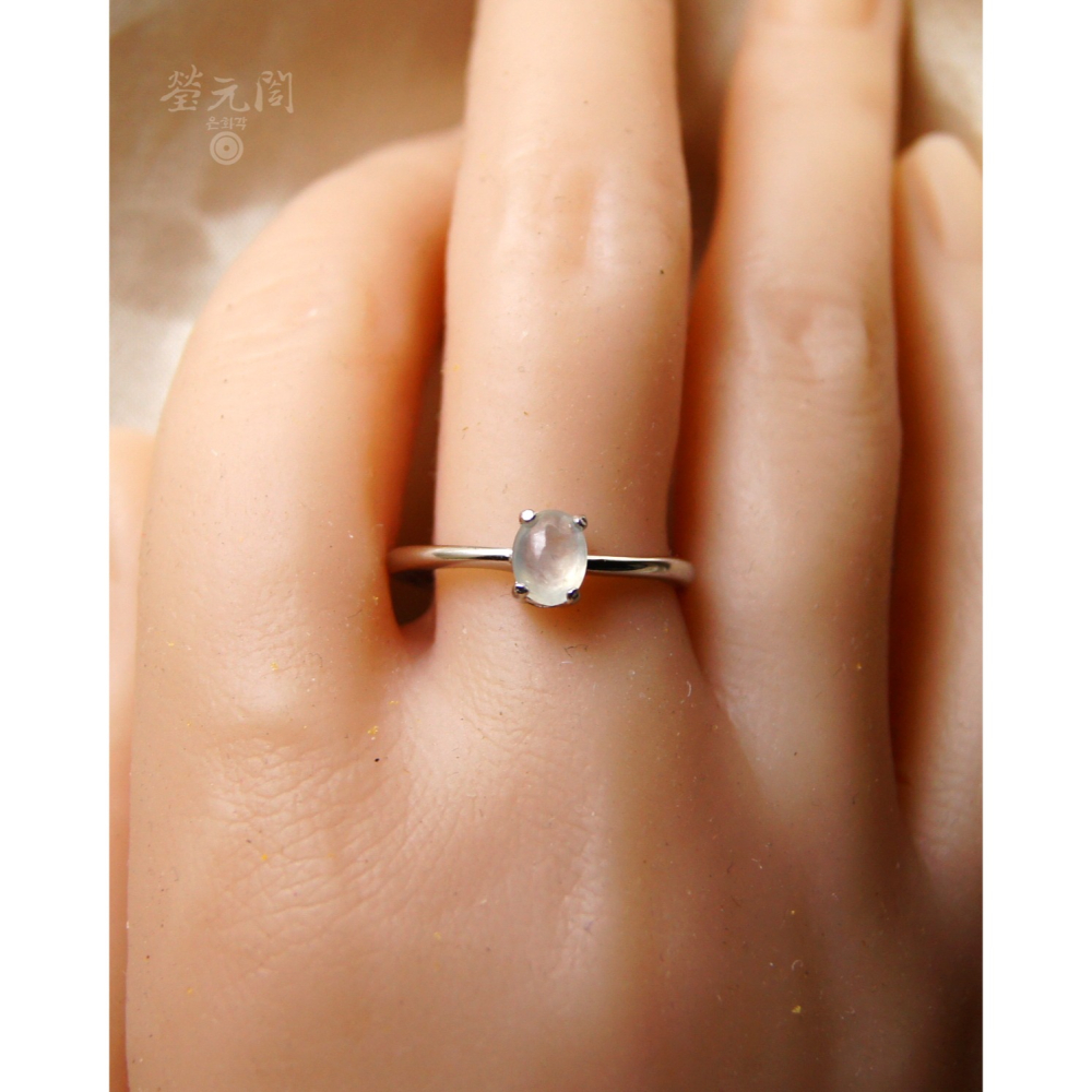 【瑩元閣】《銀鑲玻璃種糖果蛋面戒》翡翠戒指/天然緬甸玉A貨/可調整戒圍925銀/JR-0051-58〘在台現貨當天寄出〙-細節圖9