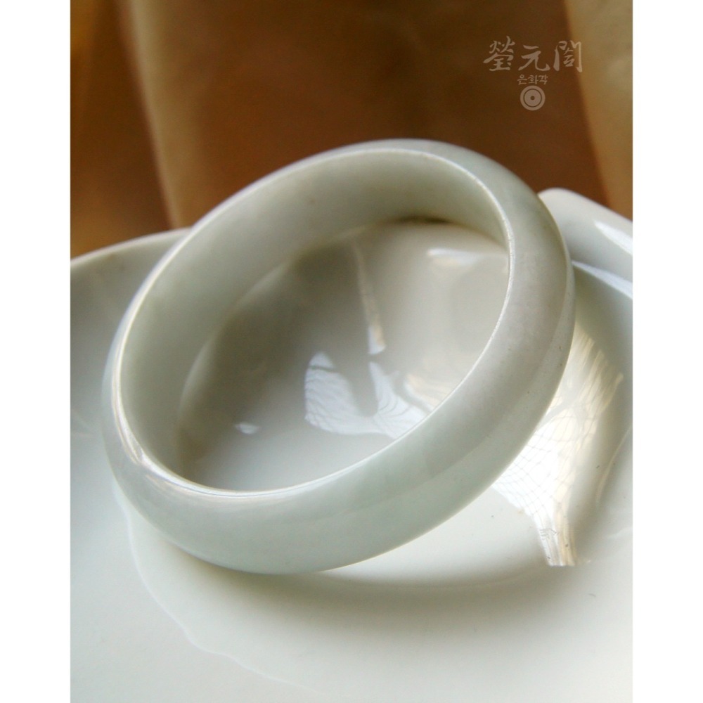 【瑩元閣】白月光《冰糯經典白翡》天然緬甸玉翡翠a貨/平安鐲/圈口53/JB-0196現貨在台當天寄出-細節圖6