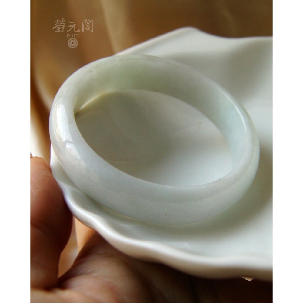 【瑩元閣】白月光《冰糯經典白翡》天然緬甸玉翡翠a貨/平安鐲/圈口53/JB-0196現貨在台當天寄出-細節圖7