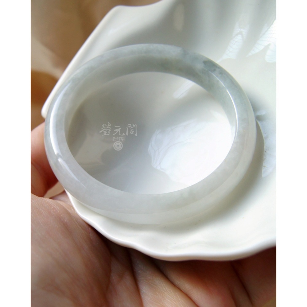 【瑩元閣】《冰種白月光出膠白翡》平安鐲/天然緬甸翡翠a貨/手圍19.1/圈口58.6/JB-0221 在台現貨【含台証】-細節圖6