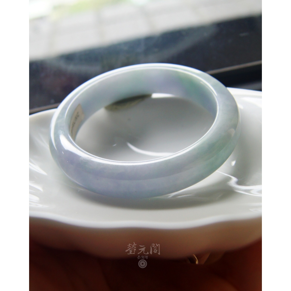 【瑩元閣】《糯冰種濃紫春彩》天然緬甸翡翠a貨/平安鐲/手圍18.8/圈口57.2/JB-0298【附台証】現貨在台當天寄-細節圖8