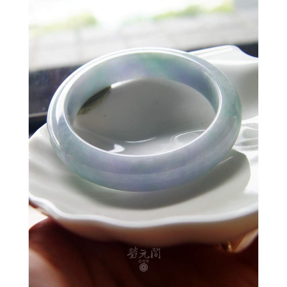 【瑩元閣】《糯冰種濃紫春彩》天然緬甸翡翠a貨/平安鐲/手圍18.8/圈口57.2/JB-0298【附台証】現貨在台當天寄-細節圖9