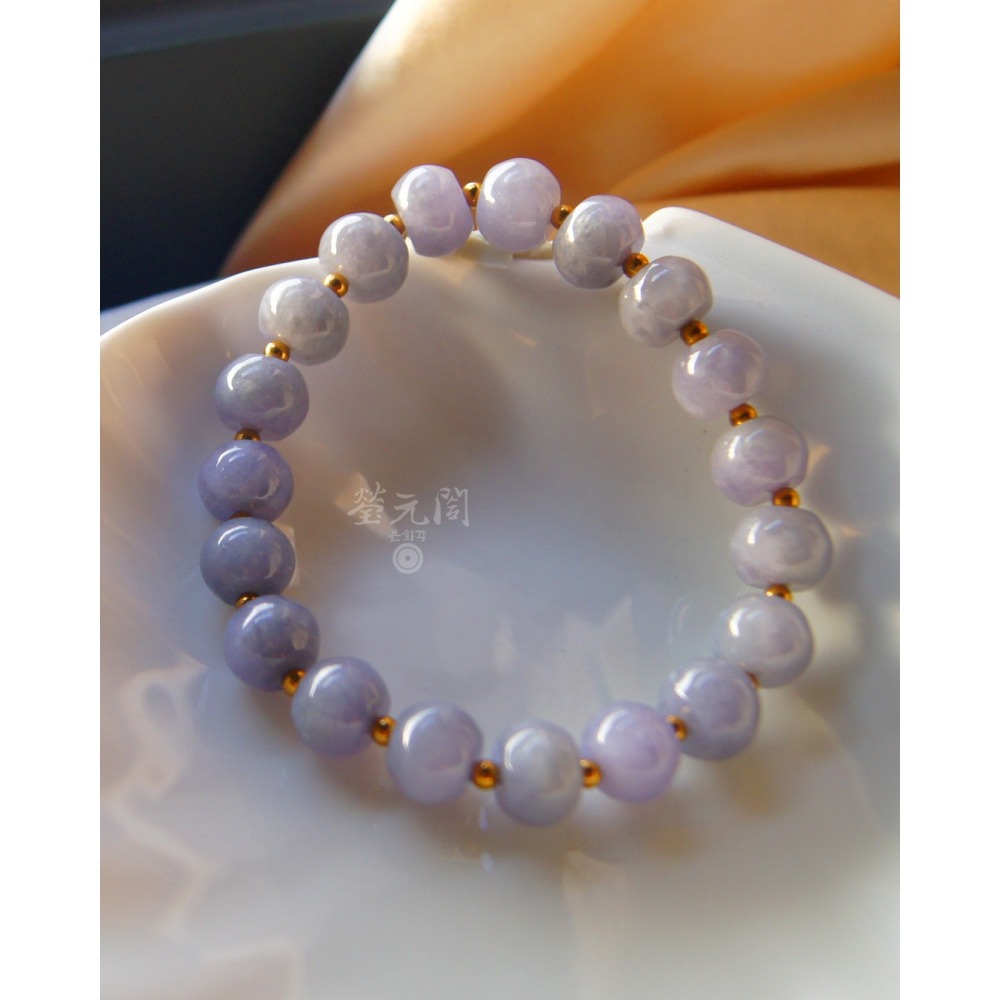 【瑩元閣】《糯冰種夢幻紫羅蘭珠串》天然A級緬甸翡翠/輕素串/手圍皆可調16以內/JB-0316【附台証】現貨在台-細節圖2