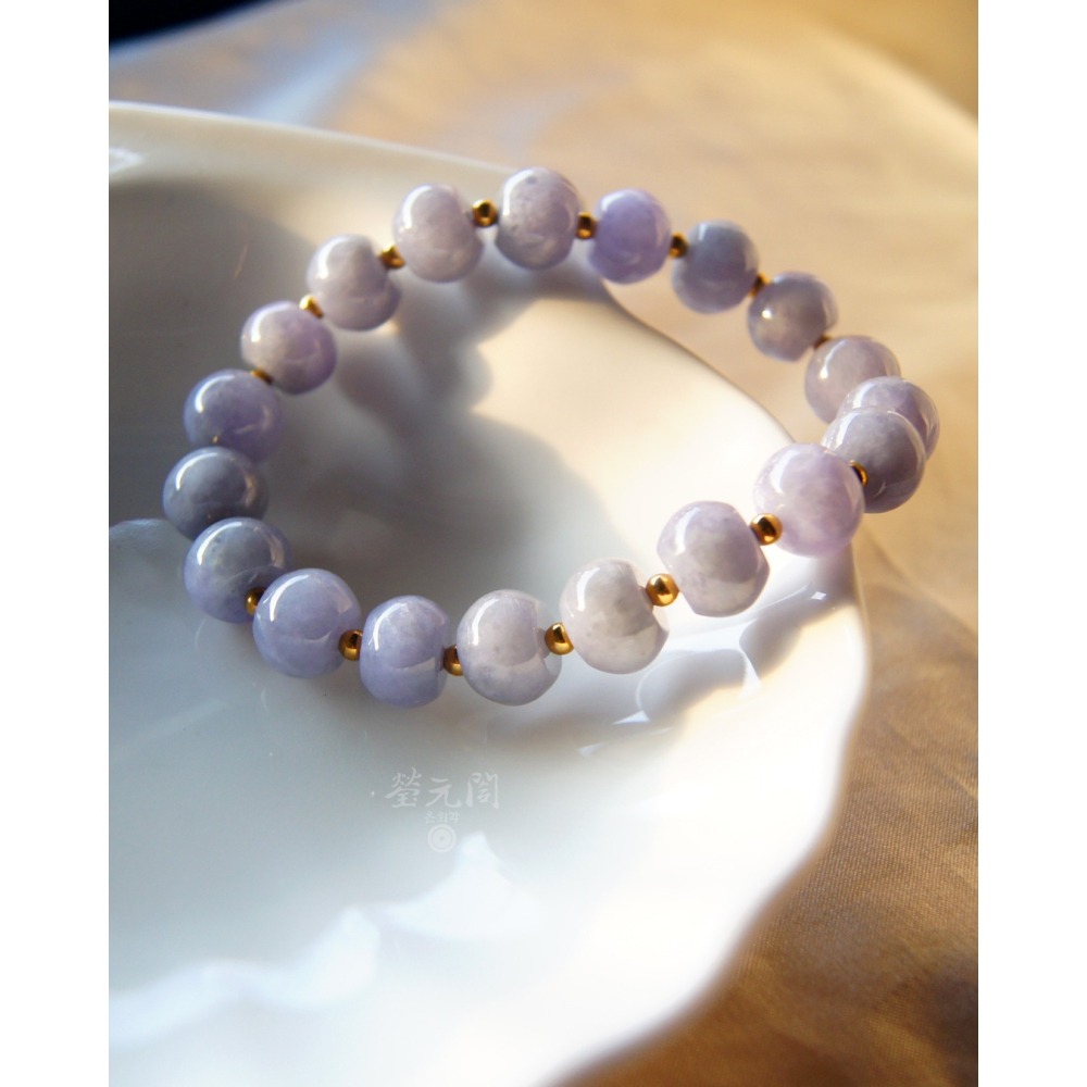 【瑩元閣】《糯冰種夢幻紫羅蘭珠串》天然A級緬甸翡翠/輕素串/手圍皆可調16以內/JB-0316【附台証】現貨在台-細節圖3