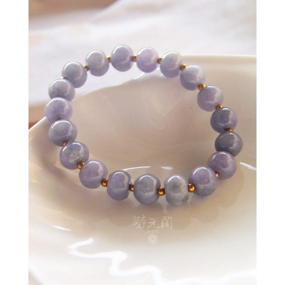 【瑩元閣】《糯冰種夢幻紫羅蘭珠串》天然A級緬甸翡翠/輕素串/手圍皆可調16以內/JB-0316【附台証】現貨在台-細節圖4