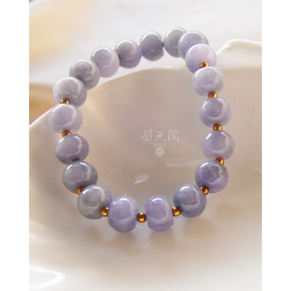 【瑩元閣】《糯冰種夢幻紫羅蘭珠串》天然A級緬甸翡翠/輕素串/手圍皆可調16以內/JB-0316【附台証】現貨在台-細節圖5