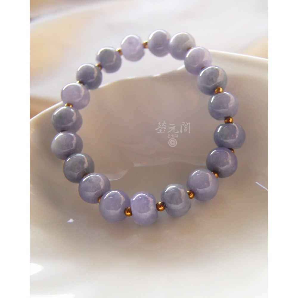 【瑩元閣】《糯冰種夢幻紫羅蘭珠串》天然A級緬甸翡翠/輕素串/手圍皆可調16以內/JB-0316【附台証】現貨在台-細節圖6