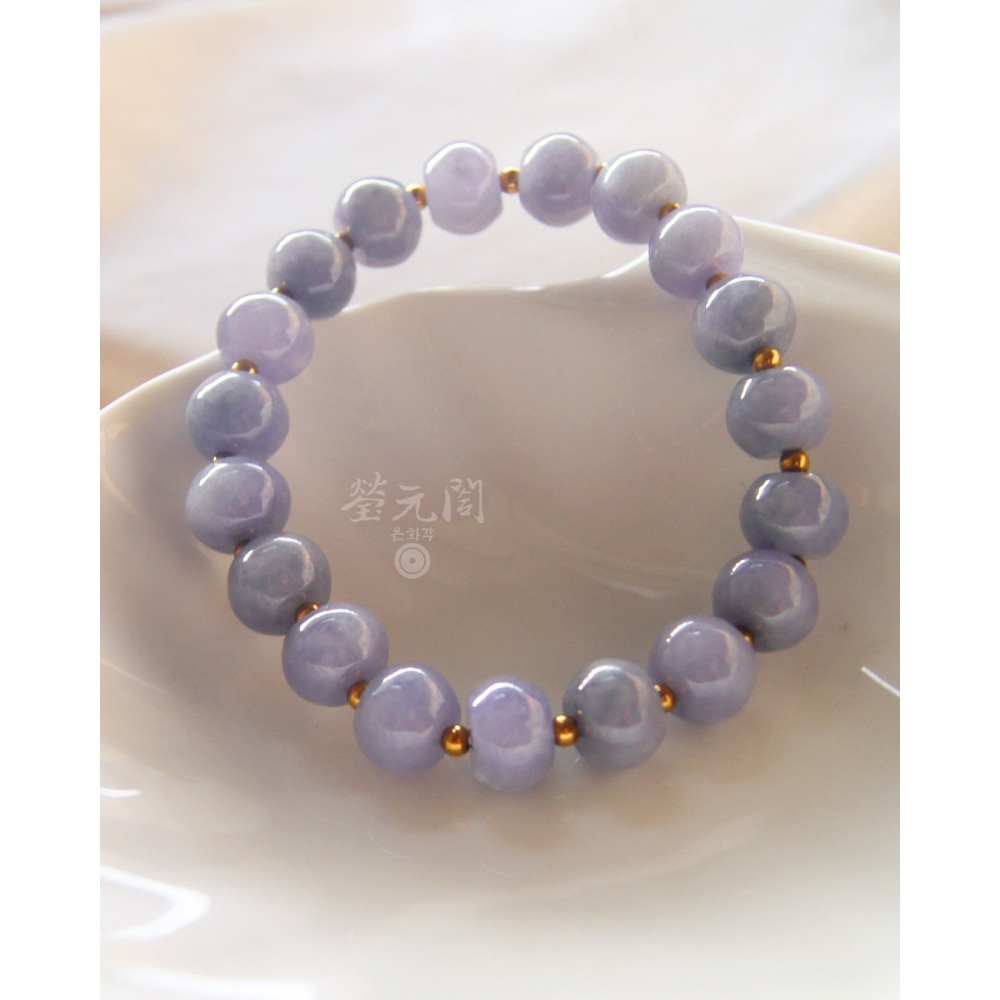 【瑩元閣】《糯冰種夢幻紫羅蘭珠串》天然A級緬甸翡翠/輕素串/手圍皆可調16以內/JB-0316【附台証】現貨在台-細節圖7