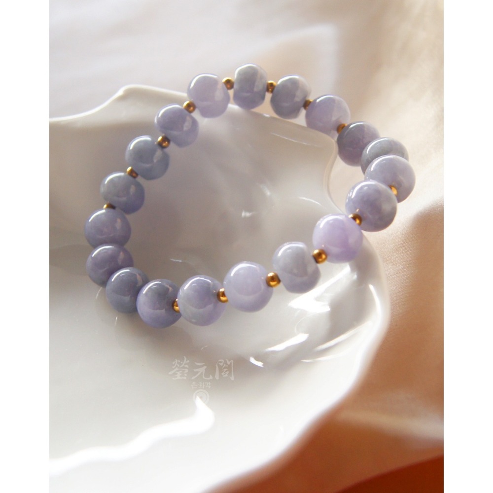 【瑩元閣】《糯冰種夢幻紫羅蘭珠串》天然A級緬甸翡翠/輕素串/手圍皆可調16以內/JB-0316【附台証】現貨在台-細節圖8