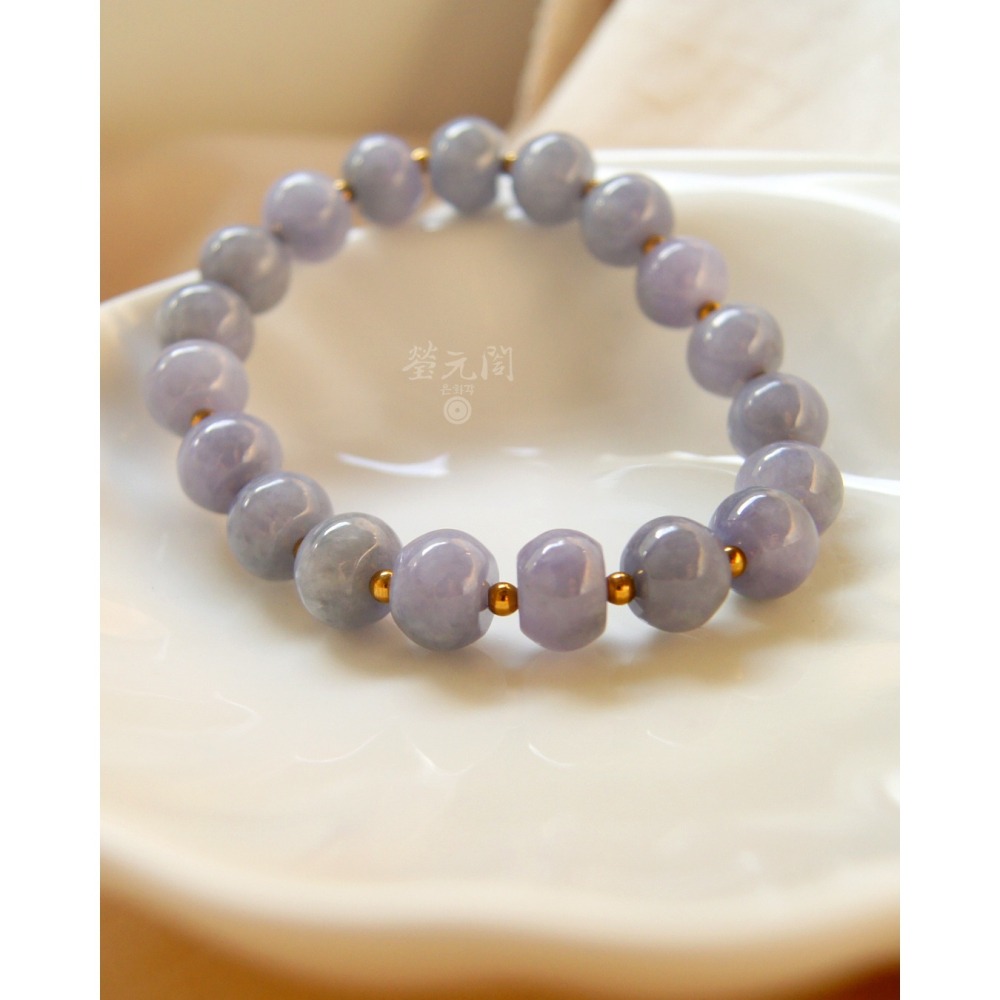 【瑩元閣】《糯冰種夢幻紫羅蘭珠串》天然A級緬甸翡翠/輕素串/手圍皆可調16以內/JB-0316【附台証】現貨在台-細節圖9