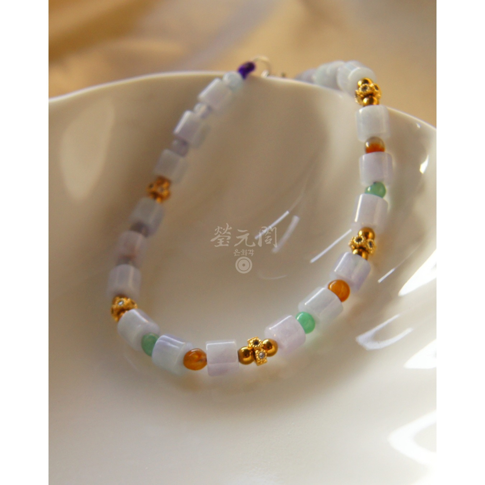 【瑩元閣】《糯冰種紫羅蘭筒珠串》天然緬甸玉翡翠a貨/5.5mm/手圍皆可/JB-0319現貨在台當天寄出-細節圖6
