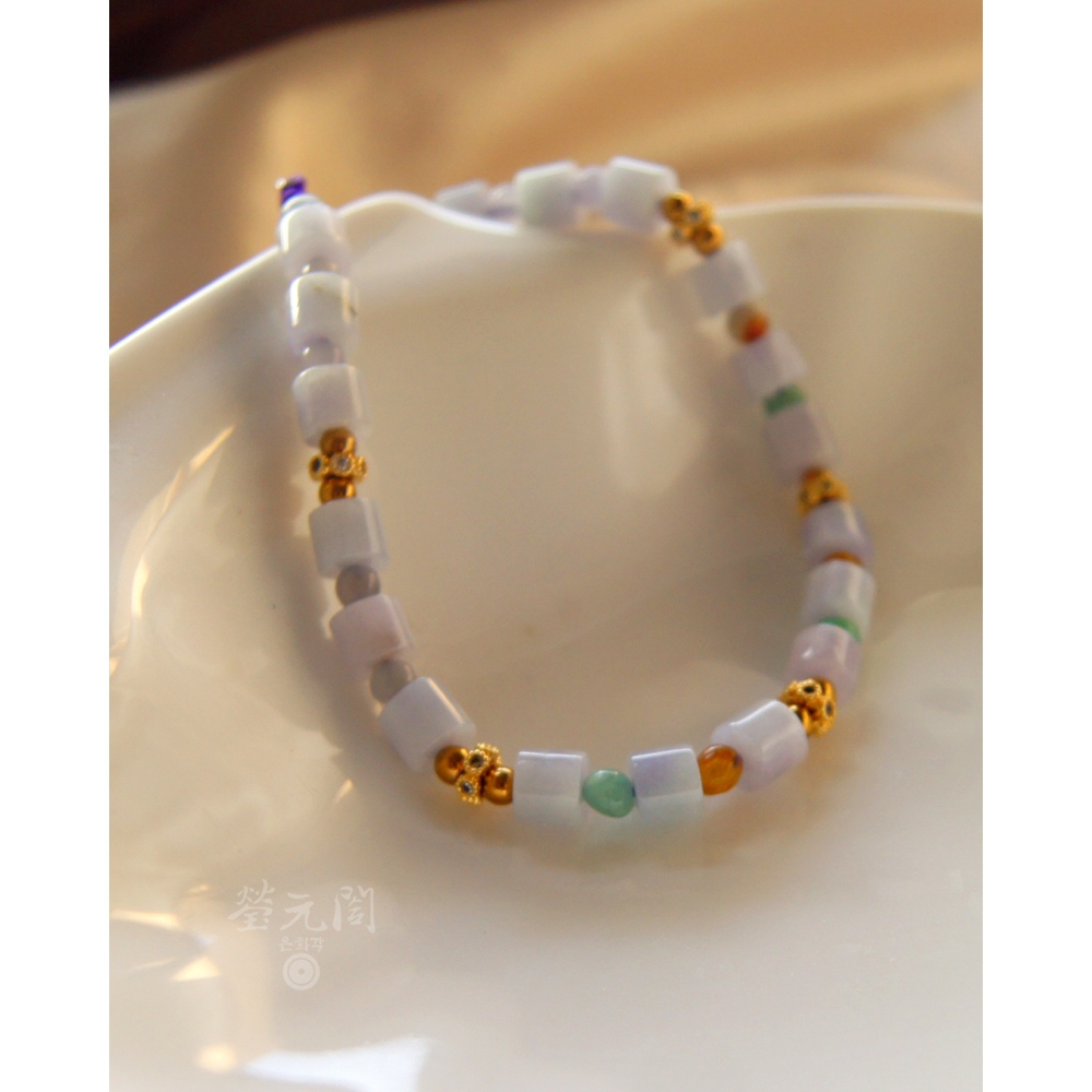 【瑩元閣】《糯冰種紫羅蘭筒珠串》天然緬甸玉翡翠a貨/5.5mm/手圍皆可/JB-0319現貨在台當天寄出-細節圖7