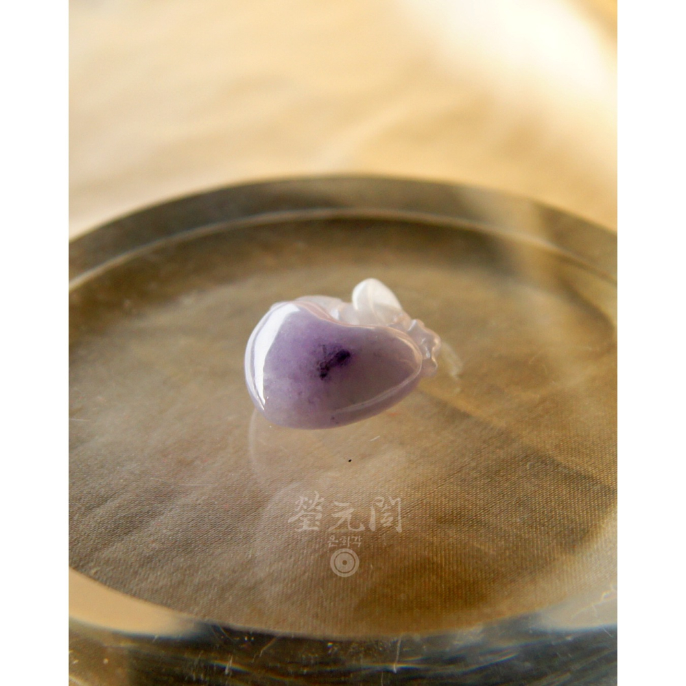 【瑩元閣】《冰糯種紫羅蘭愛心桃項鍊》翡翠掛飾/天然緬甸玉A貨/JN-0043/現貨在台當天寄出-細節圖7