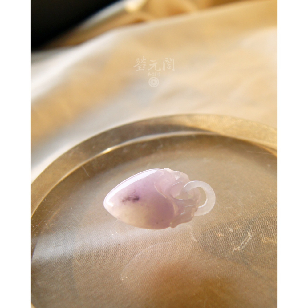 【瑩元閣】《冰糯種紫羅蘭愛心桃項鍊》翡翠掛飾/天然緬甸玉A貨/JN-0043/現貨在台當天寄出-細節圖8