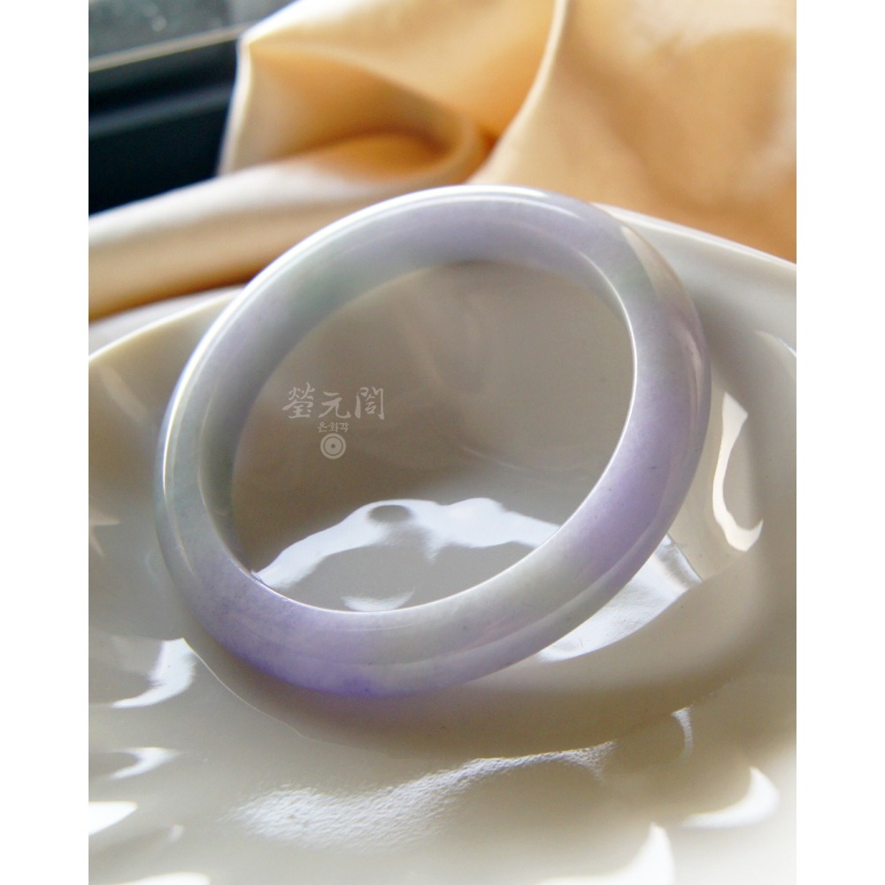 【瑩元閣】《冰糯濃紫羅蘭》天然緬甸玉翡翠a貨/平安鐲/手圍18/圈口54.8/JB-0325【附台証】在台現貨當天寄出-細節圖2