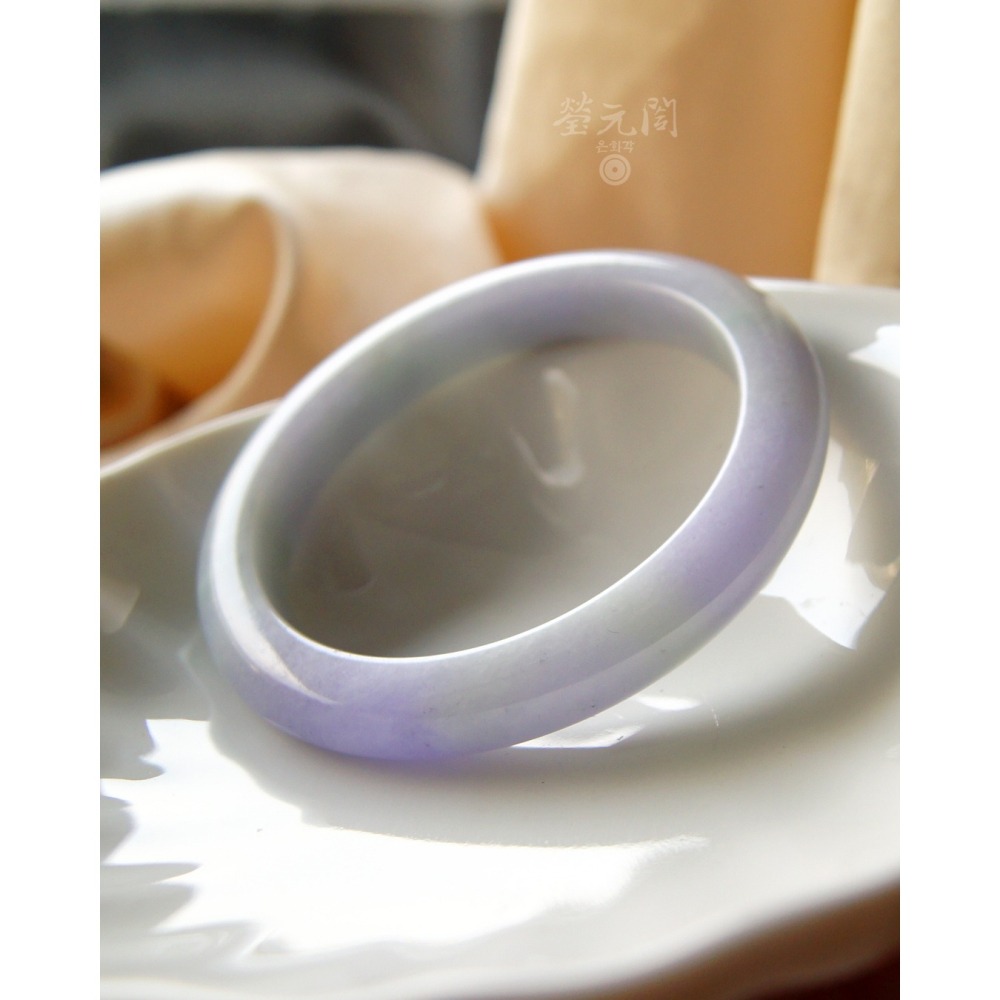 【瑩元閣】《冰糯濃紫羅蘭》天然緬甸玉翡翠a貨/平安鐲/手圍18/圈口54.8/JB-0325【附台証】在台現貨當天寄出-細節圖3