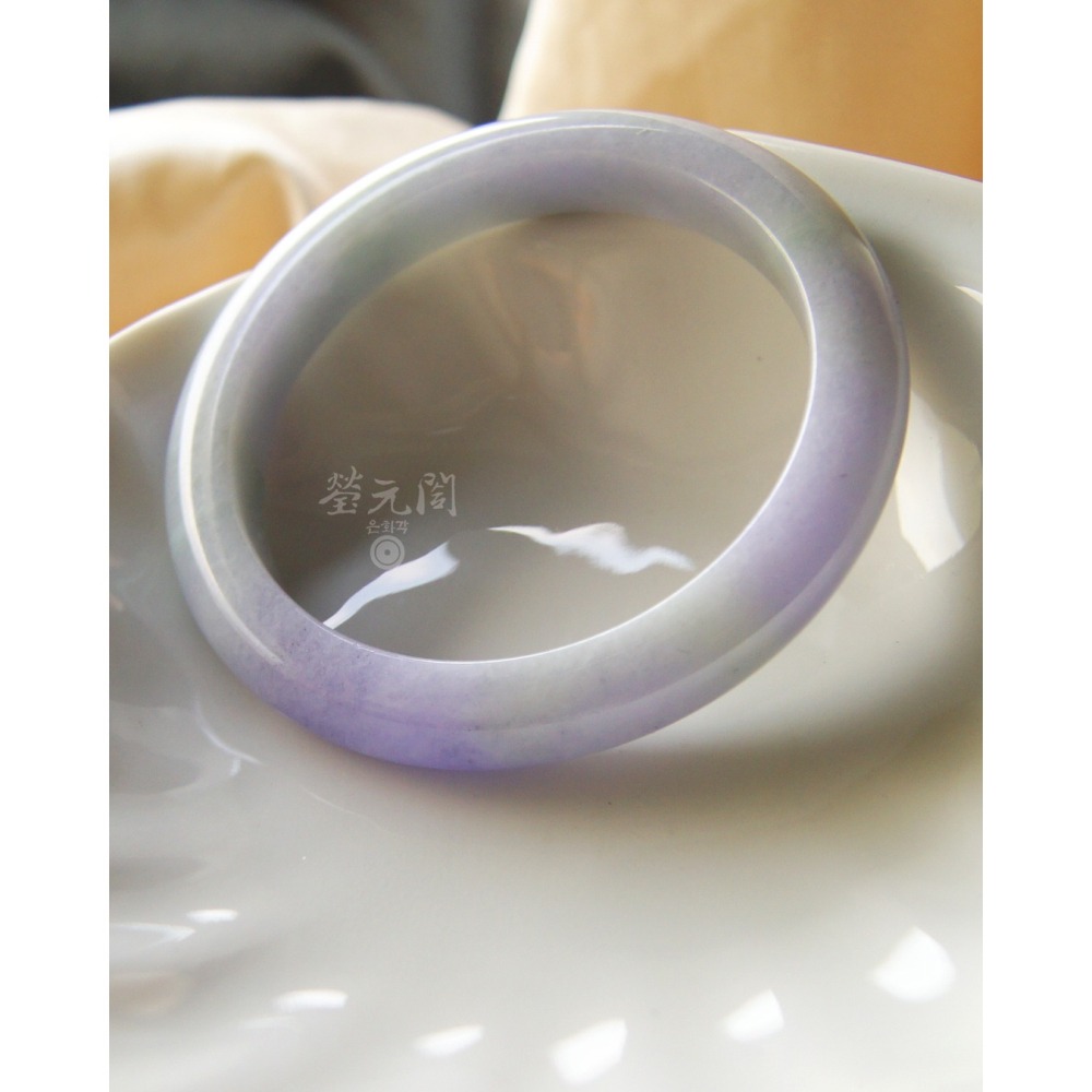 【瑩元閣】《冰糯濃紫羅蘭》天然緬甸玉翡翠a貨/平安鐲/手圍18/圈口54.8/JB-0325【附台証】在台現貨當天寄出-細節圖8