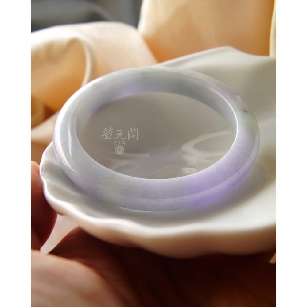 【瑩元閣】《冰糯濃紫羅蘭》天然緬甸玉翡翠a貨/平安鐲/手圍18/圈口54.8/JB-0325【附台証】在台現貨當天寄出-細節圖10
