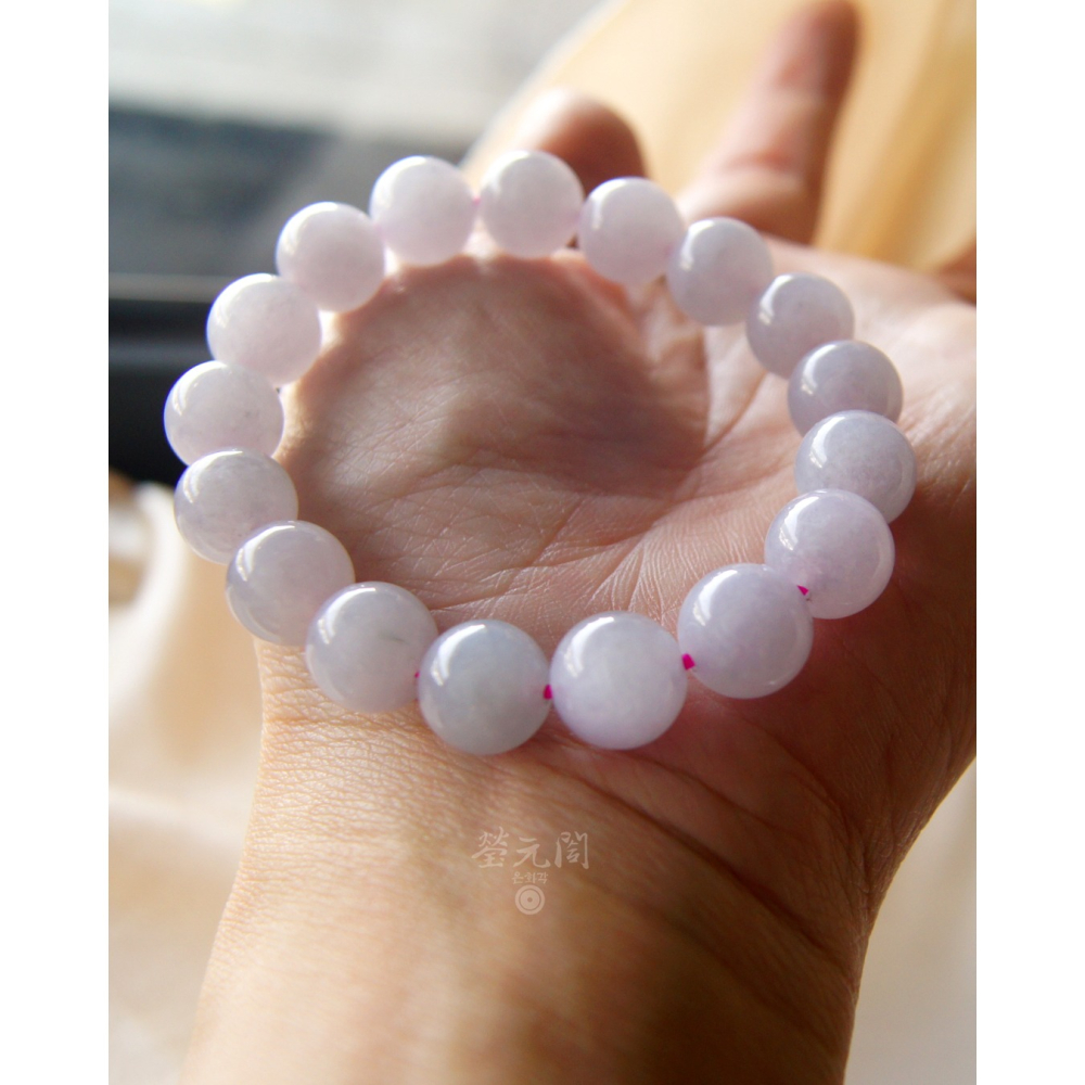 【瑩元閣】《冰種紫羅蘭珠串》天然緬甸翡翠a貨/輕素串/手圍皆可目前為16圍/JB-0327現貨在台當天寄出-細節圖9