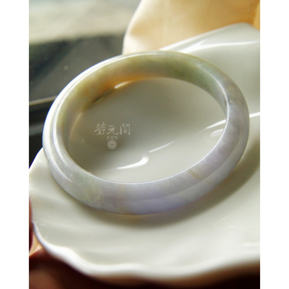 【瑩元閣】《冰芙蓉濃紫羅蘭黃翡相間》天然緬甸翡翠a貨/平安鐲/手圍18.2/圈口55.5/JB-0332現貨在台當天寄出-細節圖5