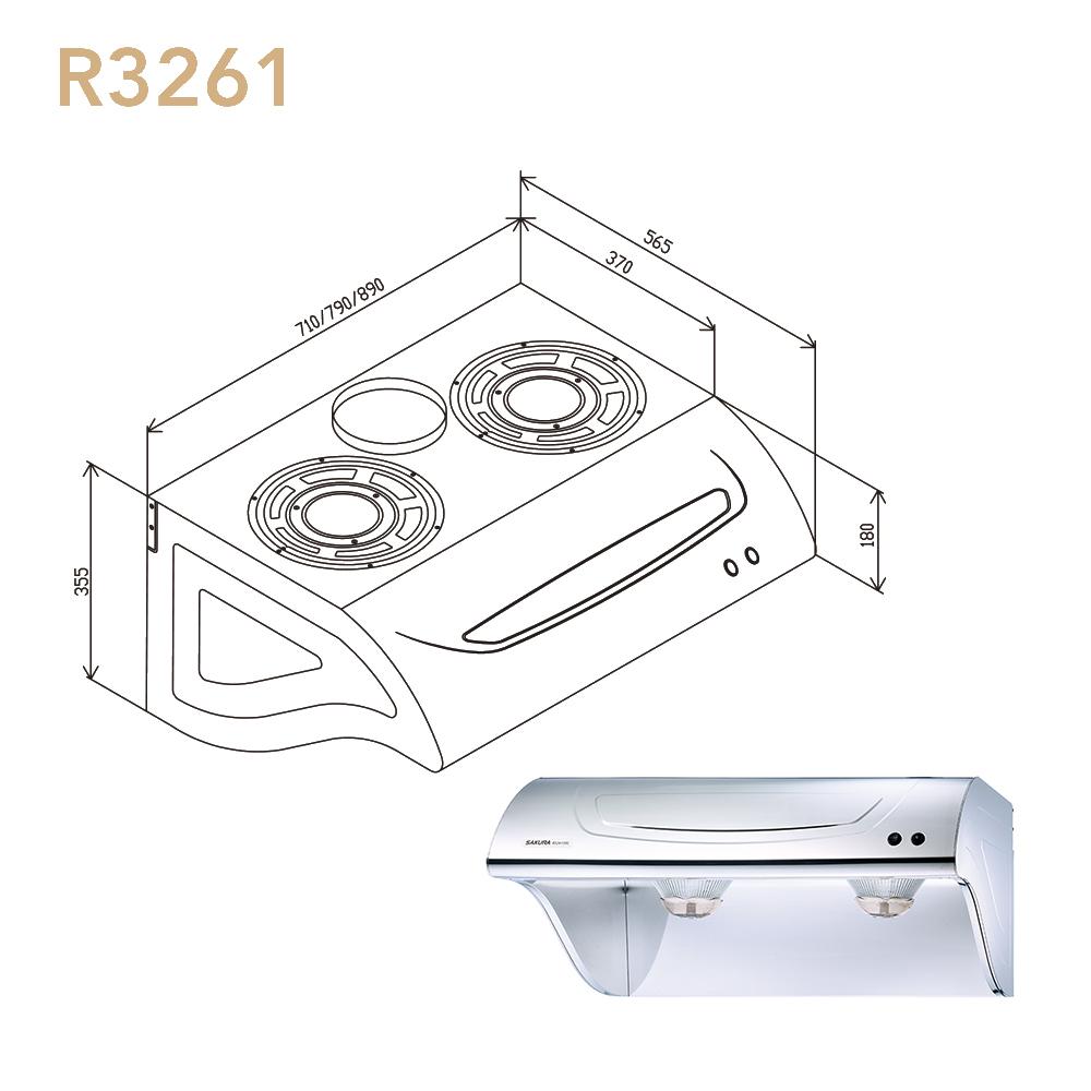 SAKURA 櫻花 R3261 斜背式除油煙機-高速雙渦輪-細節圖4