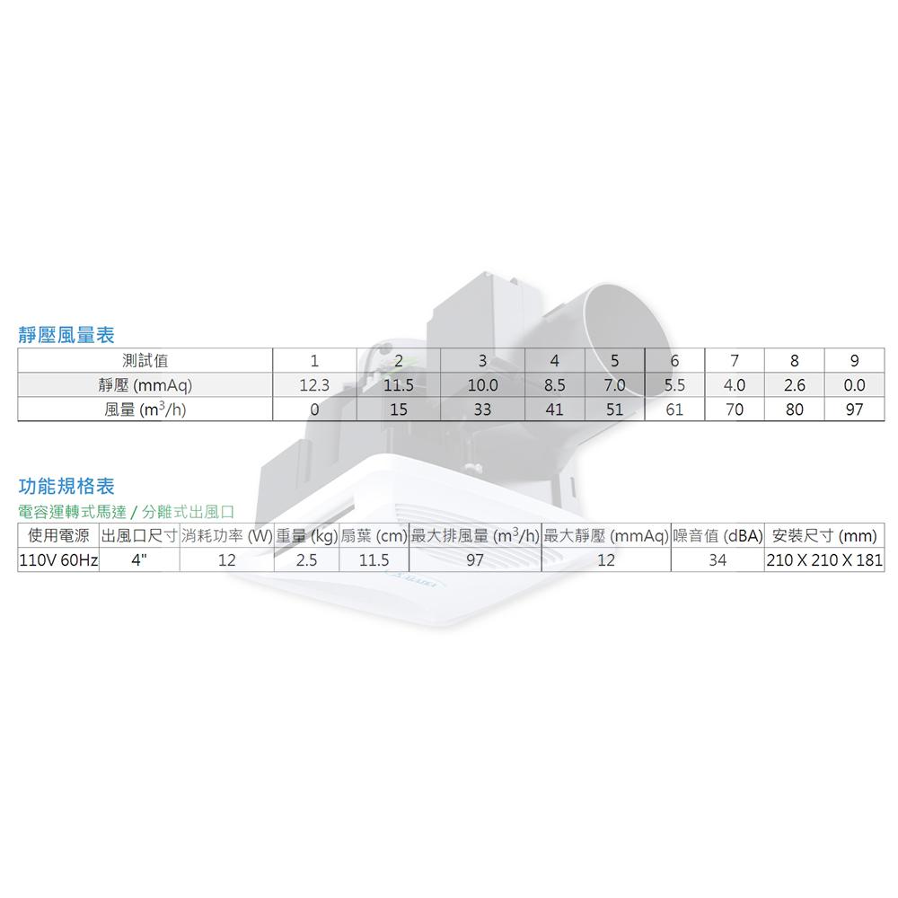 阿拉斯加ALASKA 異味阻斷型無聲換氣扇 新世紀-708V-細節圖6