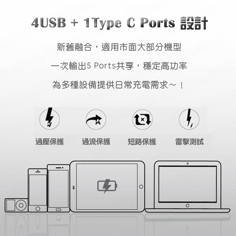 aiwa愛華 51W高功率 QC3.0多孔快充電源供應器 USB+Type C (AA-QC51) 公司貨有保固-細節圖8