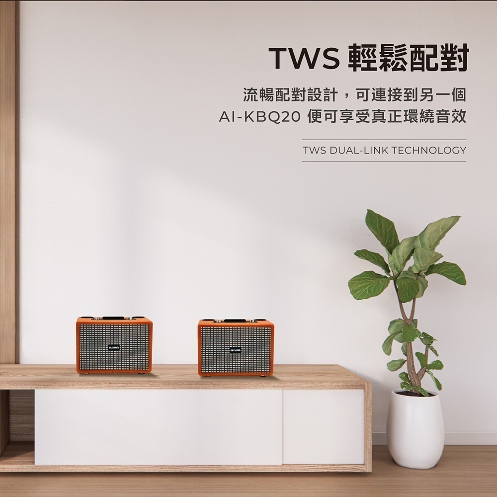 【公司貨有保固】aiwa 日本愛華  K歌音箱 經典美型藍牙音箱 露營手提式卡拉OK  AI-KBQ20-細節圖5